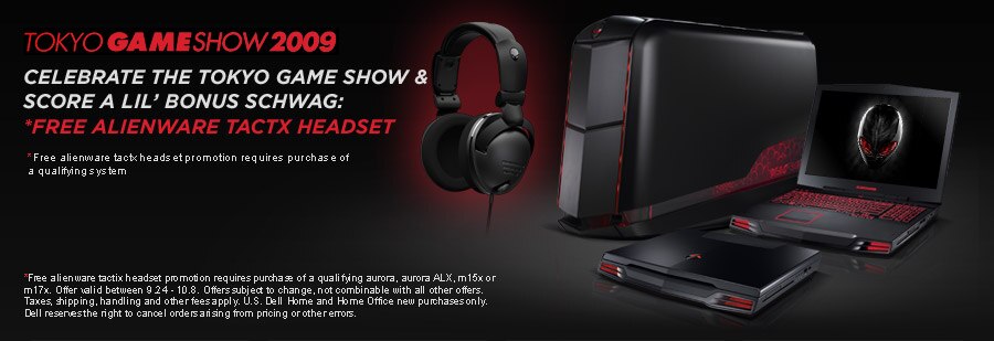 Tokya Game Show2009 celebrate the tokyo game show & score a lil' bonus schwag: Free Alienware TACTX Headset