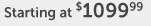 Starting at $1099.99
