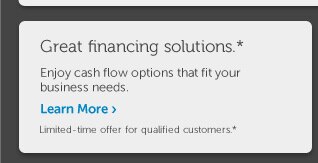 Great financing solutions.*