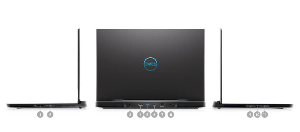 Ordinateur portable de gaming Dell G7 17 - Ports et emplacements Ordinateur portable de gaming Dell G7 17 - Ports et emplacements
