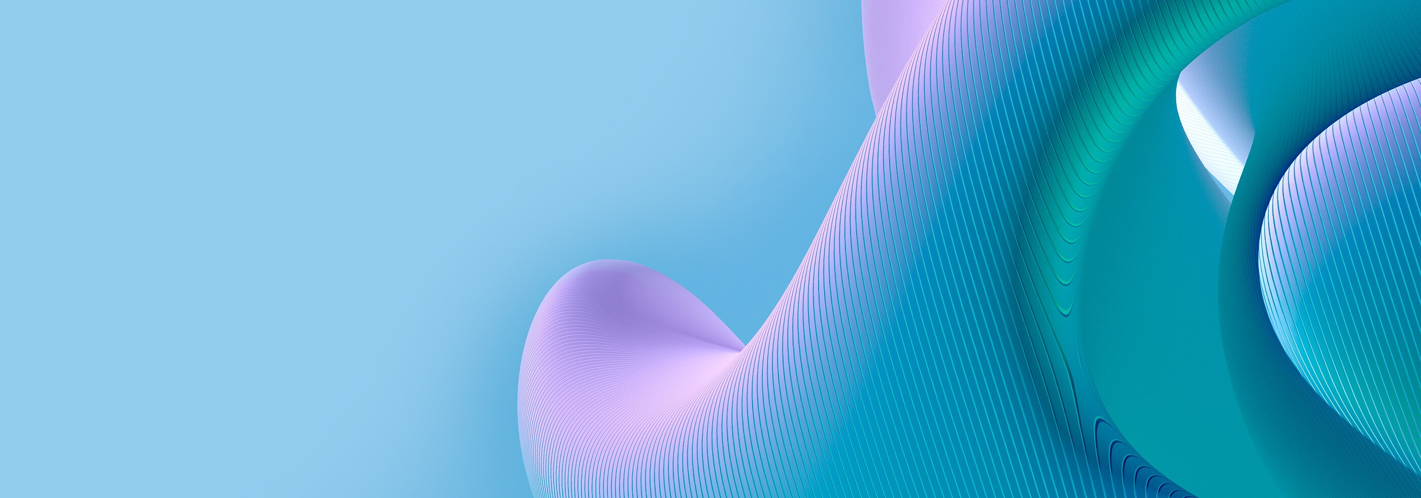 蓝色和紫色表面上的 3D 曲线图案
