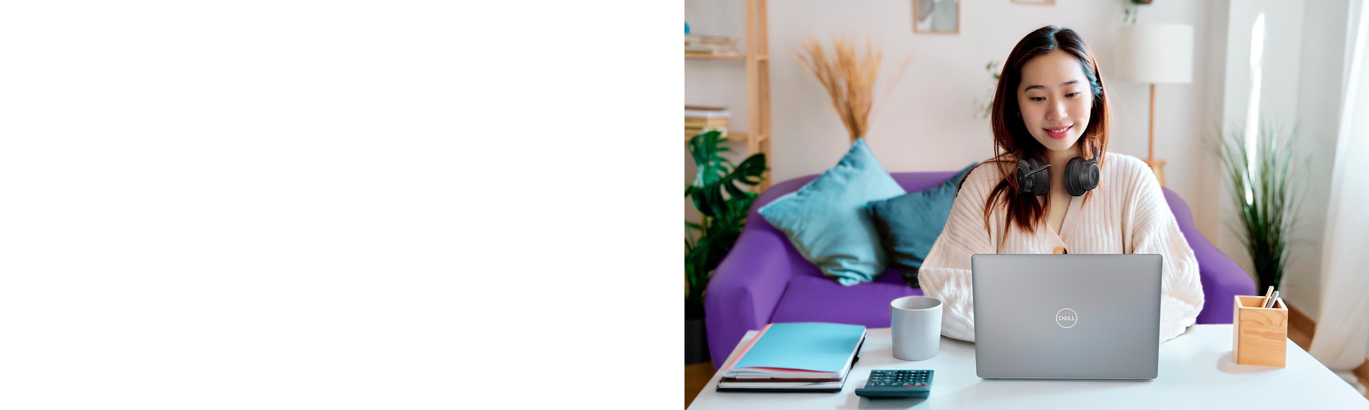 homepage mpp site lifestyle banner featuring Young Female Using a Notebook From Home