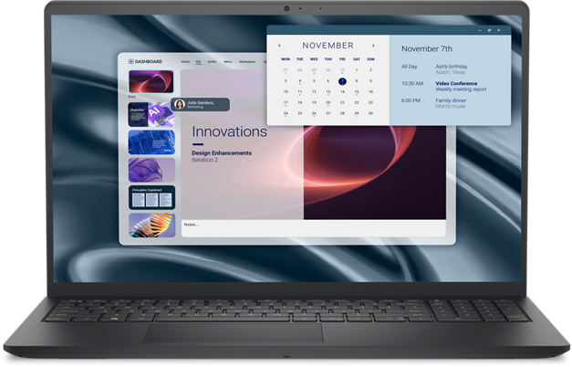 View forward-facing Dell Pro 15 Essential AMD Non-Touch Laptop