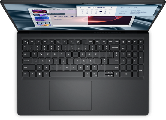 View top-down Dell Pro 15 Essential AMD Non-Touch Laptop