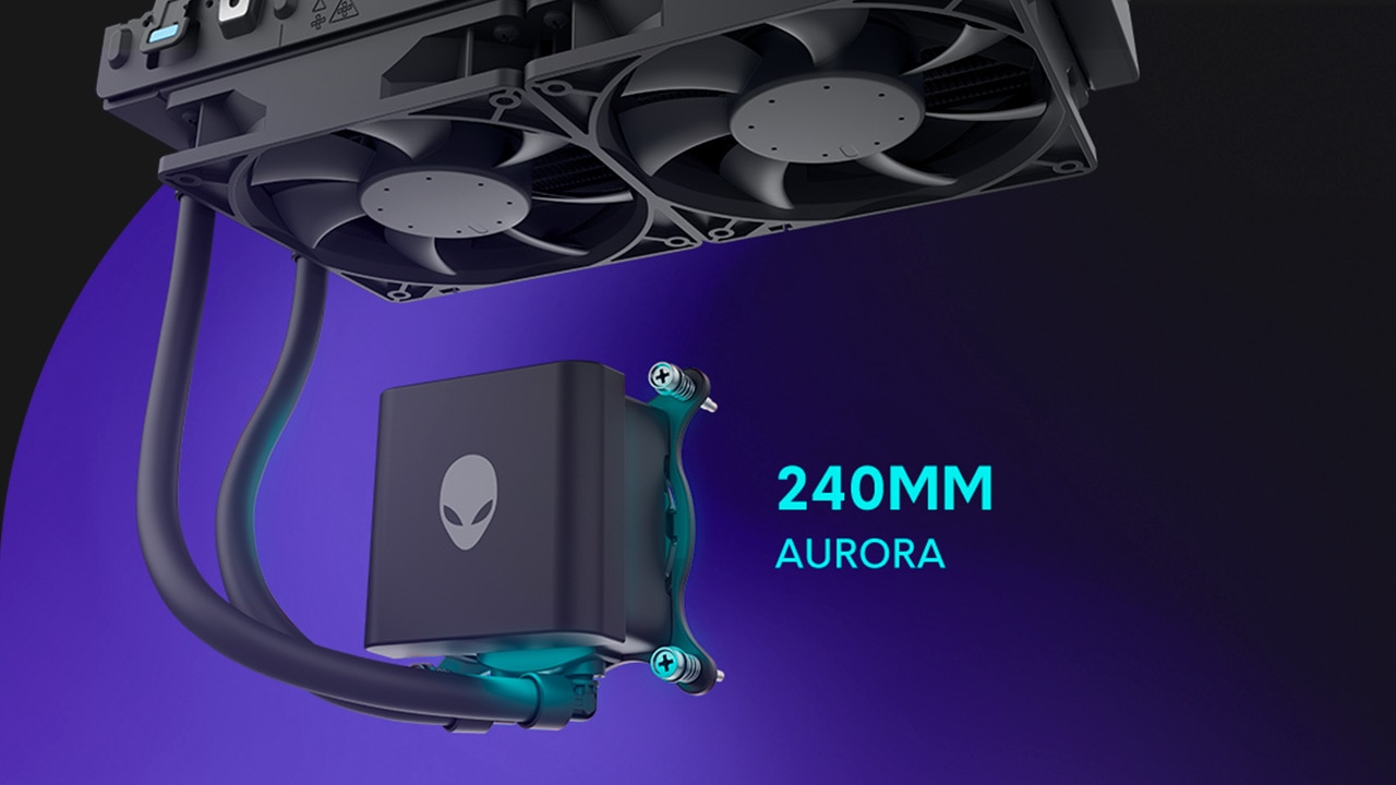 Imagens sobre resfriamento líquido da página de aprendizado dos desktops Alienware