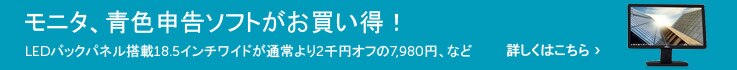 LEDバックパネル搭載18.5インチワイドが通常より2千円オフの7,980円、など