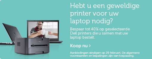 Het complete pakket. Bespaar tot 40% op geselecteerde printers bij aankoop van een Vostro of Latitude laptop. Het complete pakket. Bespaar tot 40% op geselecteerde printers bij aankoop van een Vostro of Latitude laptop.