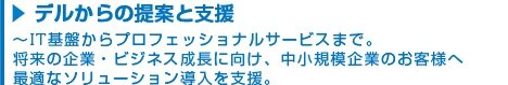 デルからの提案と支援~IT基盤からプロフェッショナルサービスまで将来の企業・ビジネス成長に向け、中小規模企業のお客様へ最適なソリューション導入を支援