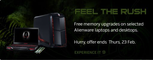 Free memory upgrade on selected Alienware systems