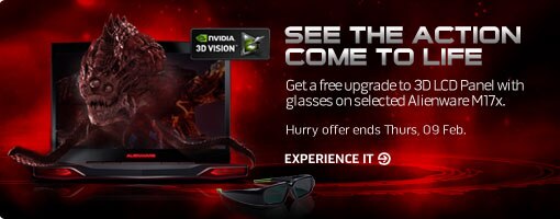 Free 3D Upgrade on Alienware M17x laptops