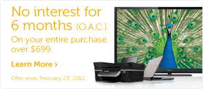 No interest for 6 months (O.A.C)