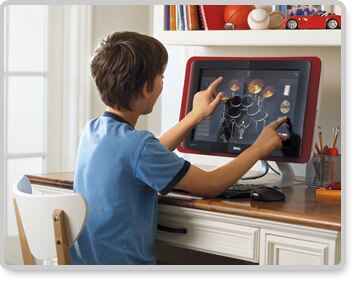 Kid at multi-touch screen