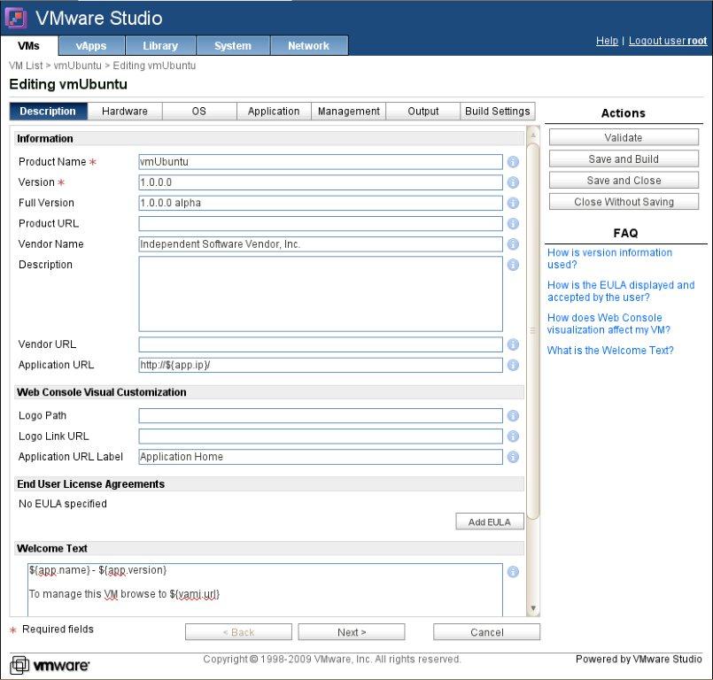 VMware Studio - Een profiel maken