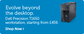 Evolve beyond the desktop. Dell Precision T1650 workstation, starting from £459.