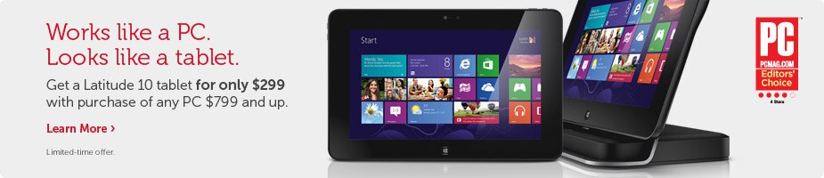 Works like a PC. Looks like a tablet. Works like a PC. Looks like a tablet.
