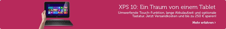 XPS 10 Tablet: Jetzt Versandkosten und bis zu 210 € sparen!