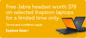 Limited time deal not to be missed.  Free Jabra headset worth $78 on selected Inspiron laptops for a limited time only. 