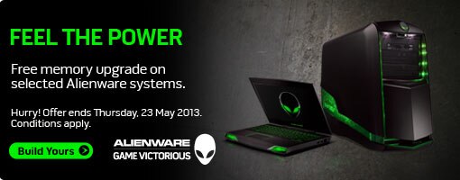 Free memory upgrade on selected Alienware systems