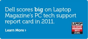 Dell scores big on Laptop Magazine's PC tech support report card in 2011.