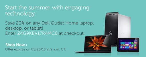 Save 20% on all Dell Outlet Home PCs!