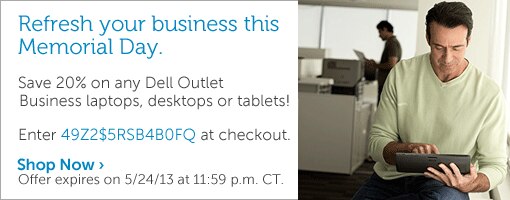 Dell Outlet Business Sale — 20% off select Dell Outlet Business PCs!