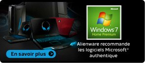 Alienware recommande les logiciels Microsoft® authentique