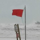 Disaster recovery image flag on beach for help