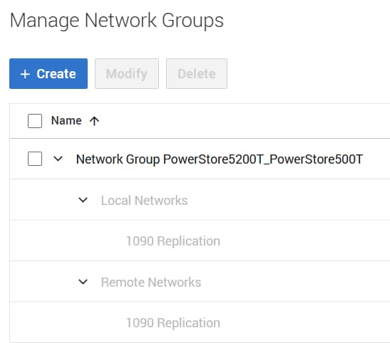 Manage Network Group dialog showing a network group and corresponding local and remote IP Networks.