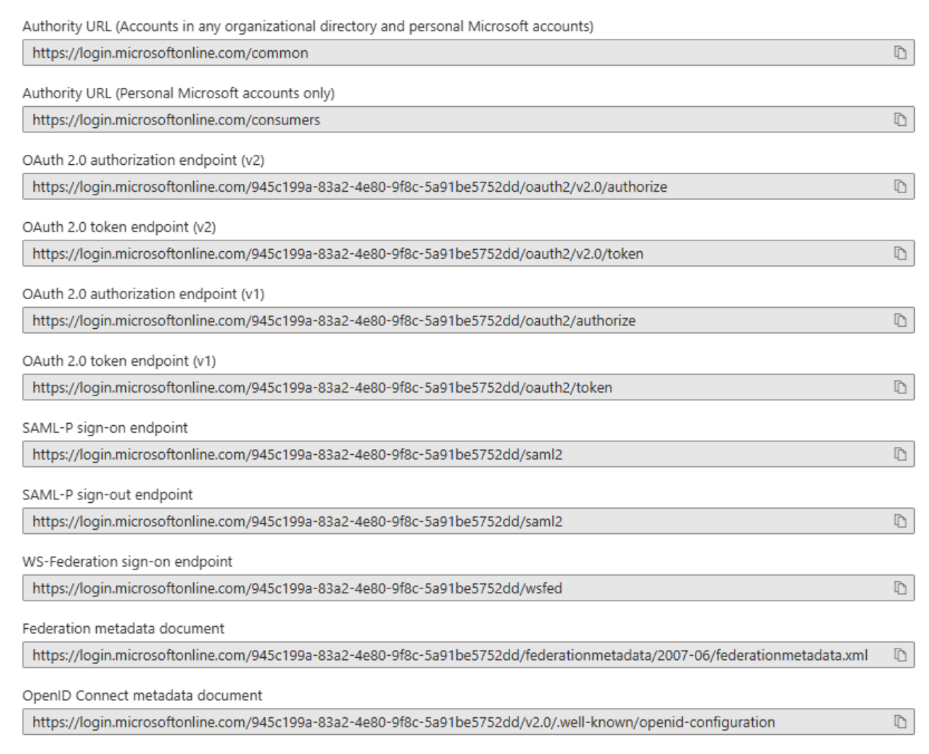 Screenshot of the Endpoints