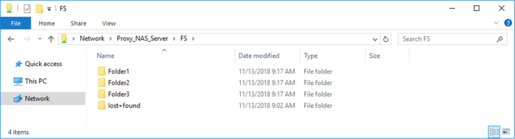 Showing accessing Snapshot data through proxy NAS