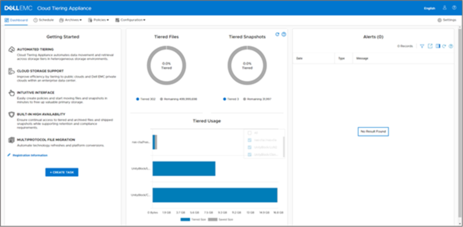 Shows CTA user interface