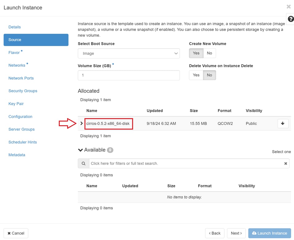 Instance Source tab
