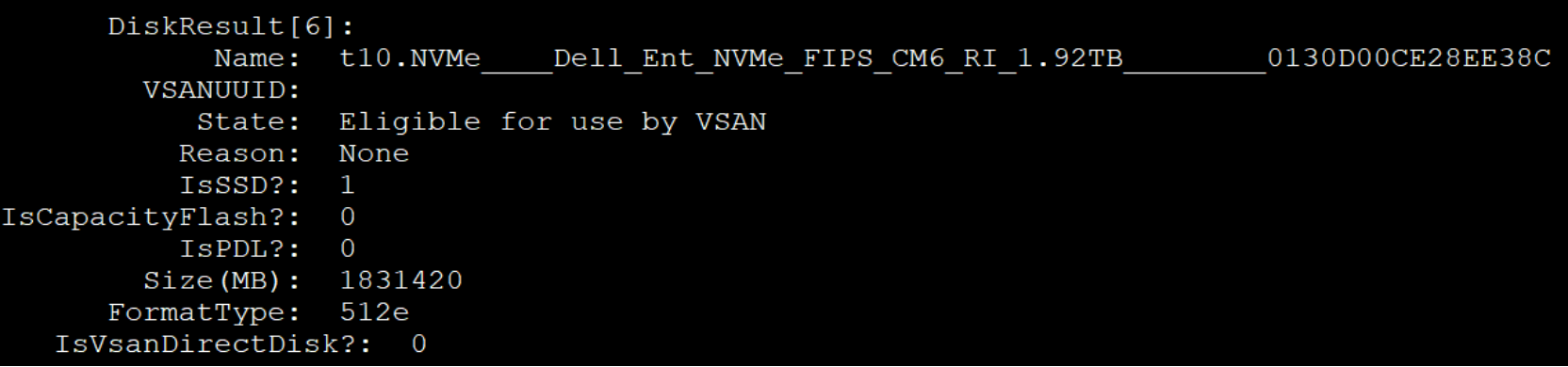 Using vdq to see the state of disks