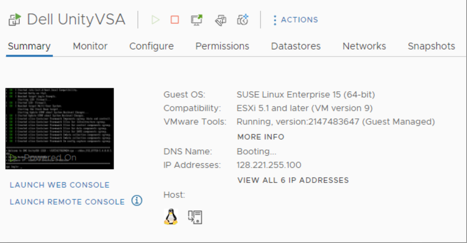 UnityVSA VM example from VMware