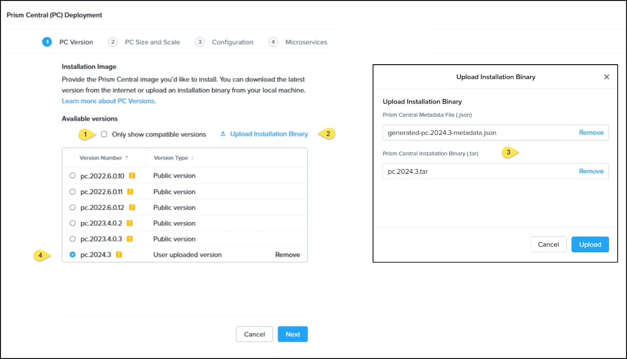 Deploy Prism steps 1-4.