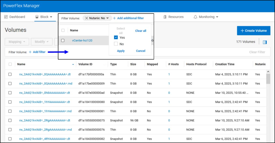 Nutanix volumes on Dell PowerFlex