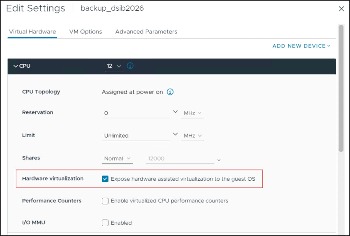 Enable vCPU virtualization