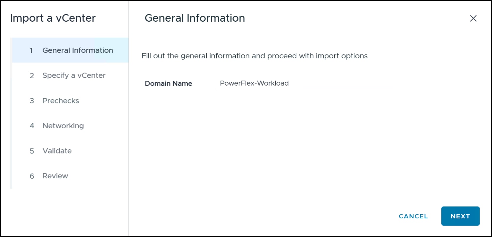 Import a vCenter - General information