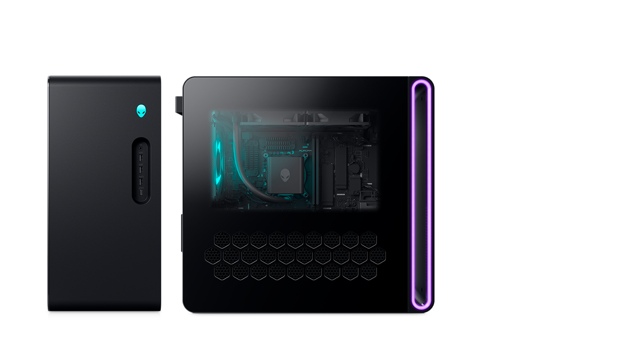 Alienware Learn Page imagery showing an Alienware Aurora r16 side panel with user interface