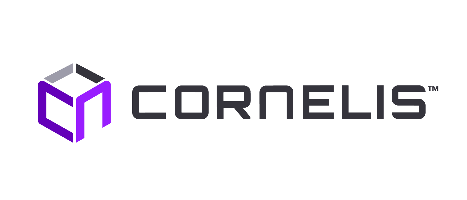 Cornelis logo with a purple and gray 3D cube graphic and stylized black text.