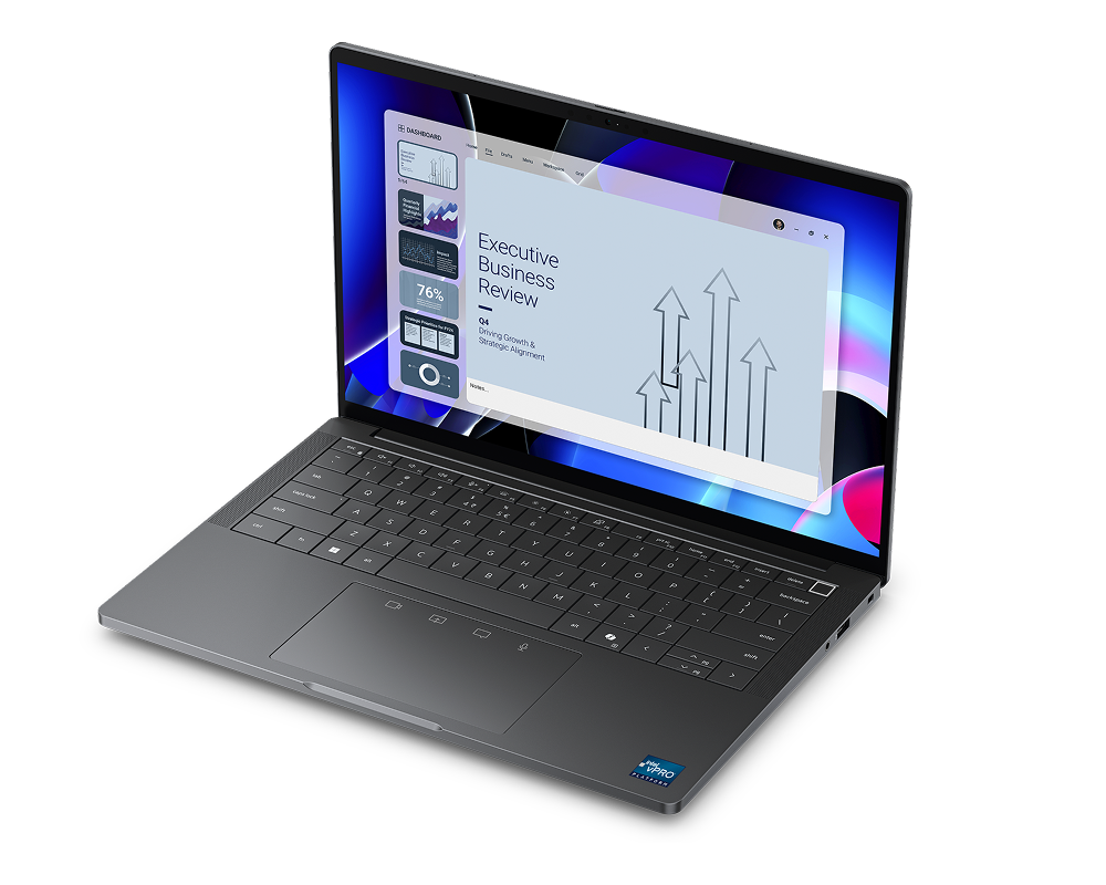Dell Pro Premium 14 Laptopwith Intel logo tag