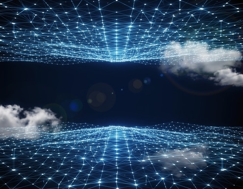 Dell ICD DaaS Marketscape 2025 Visual abstsract futuristic data web and clouds