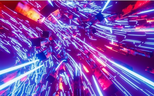 Colorful digital representation of high speed motion.
