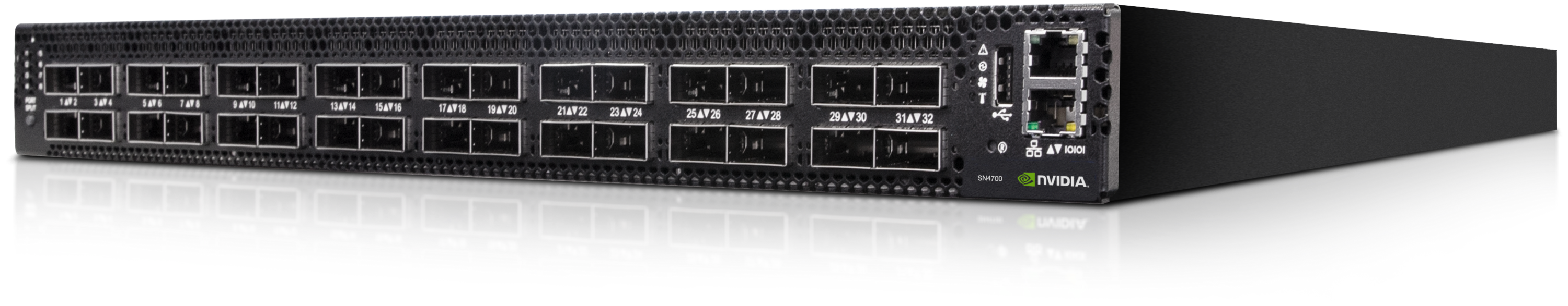 Networking Nvidia Spectrum SN4700, left facing