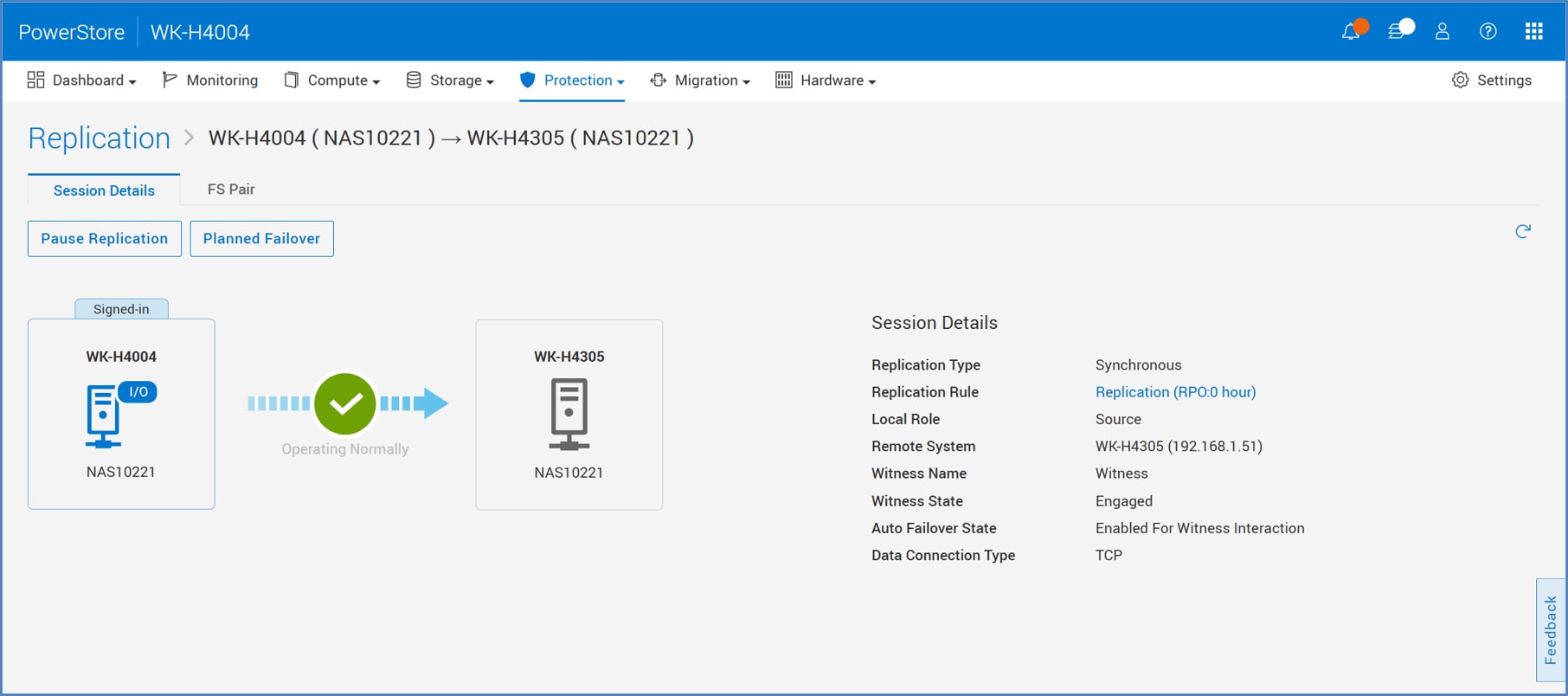 A screenshot of PowerStore Manager that shows the witness details.