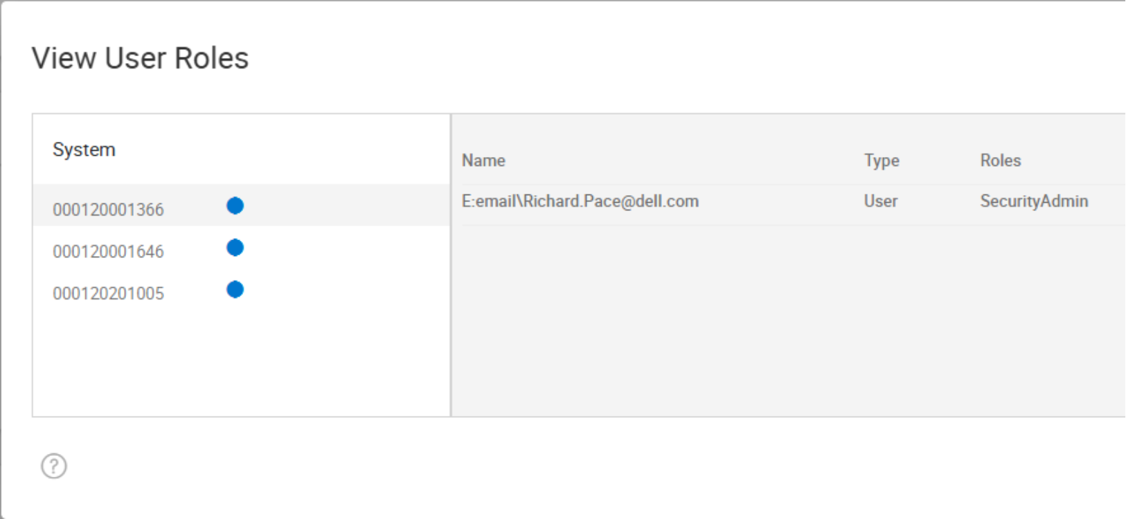 Screenshot of User Roles