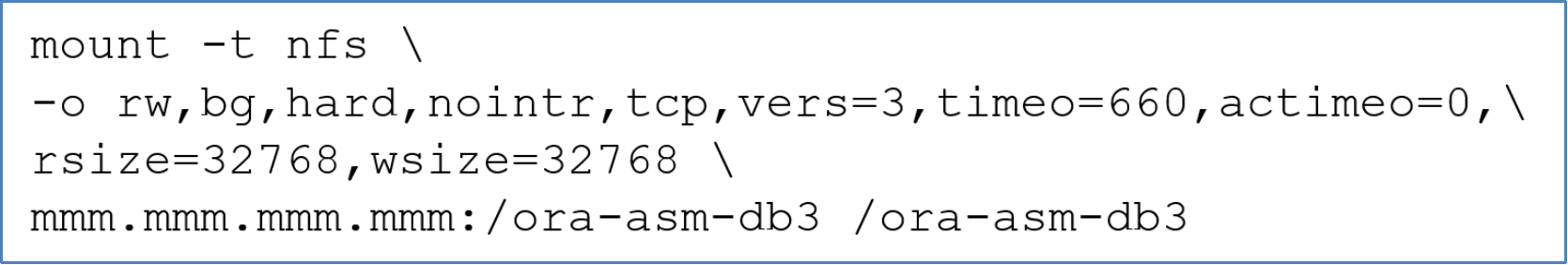 This diagram shows the Linux mount command mounting the Unity NFS file share using the IP address of the preferred network of the Unity NAS network.