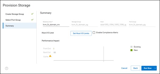 A screenshot of Provision storage to host - summary