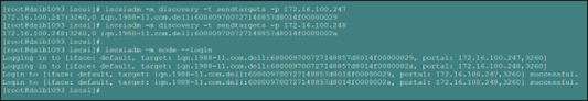 code of iSCSI target discovery and login