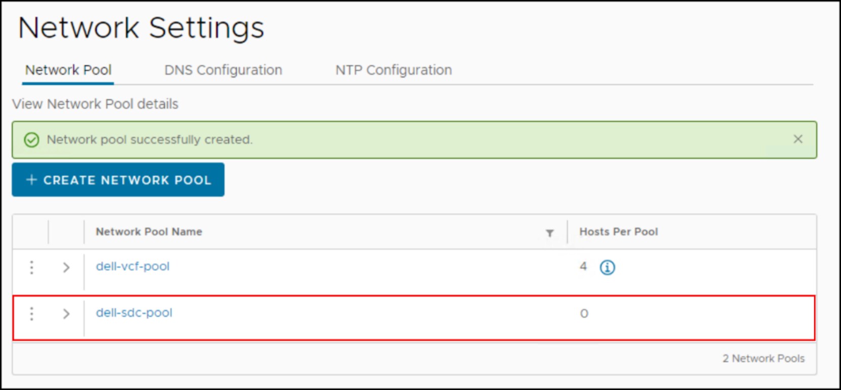 In SDDC you can see the new pool for SDC
